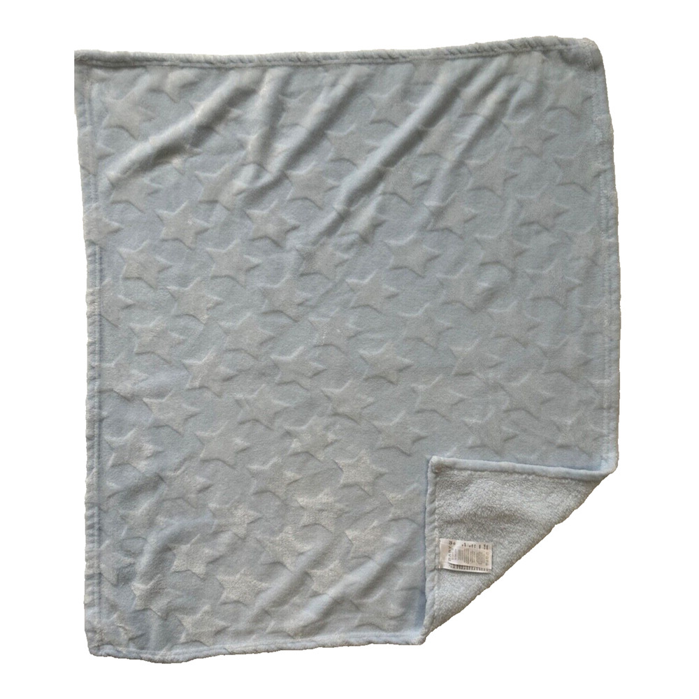 Baby by Bon Bebe Light Blue Star Embossed Infant Security Lovey Blanket